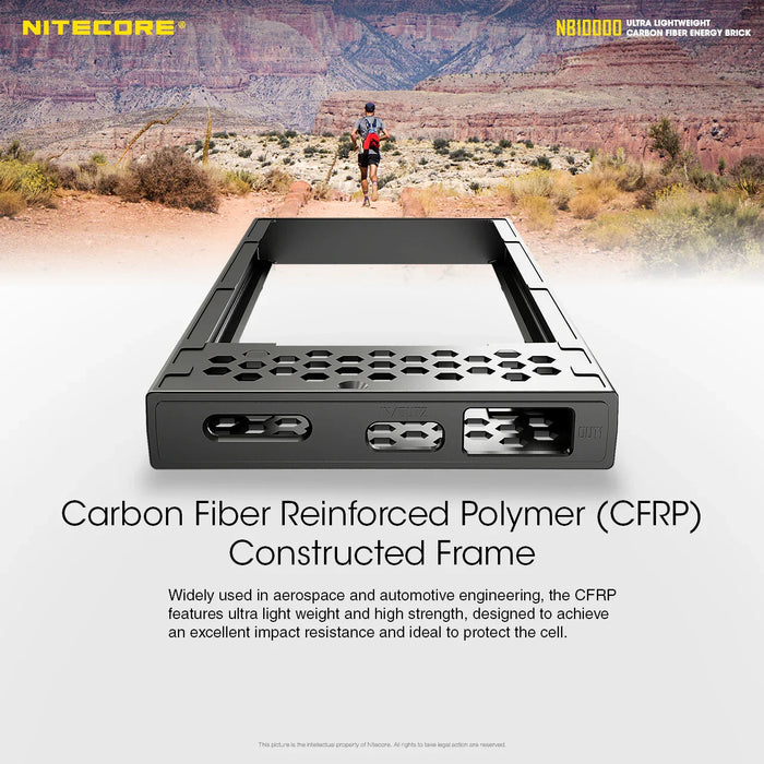 Nitecore 10000Mah Powerbank Ultra Lightweight Carbon Fiber Energy Brick - LX2001 - Homewares, Outdoor, Phone Accessories, Cases, Speakers, Headphones + More -