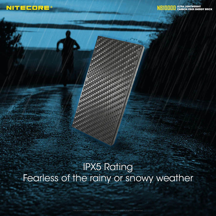 Nitecore 10000Mah Powerbank Ultra Lightweight Carbon Fiber Energy Brick - LX2001 - Homewares, Outdoor, Phone Accessories, Cases, Speakers, Headphones + More -