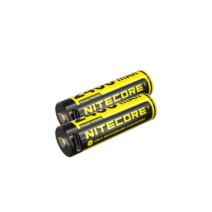 Nitecore Rechargeable Aa Batteries 2400Mah 1.5V 2Pk Li-Ion Usb-C