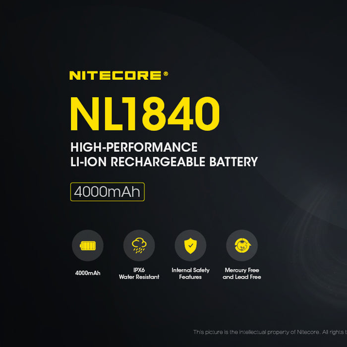 Nitecore 18650 Rechargeable Battery 3.6V 5A 4000Mah