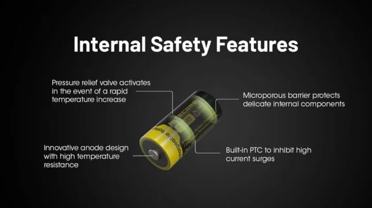 Nitecore Li-Ion Rechargeable 16340 Battery 950Mah 3.6V
