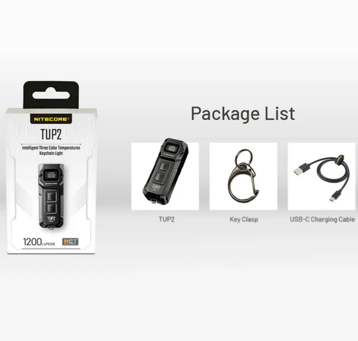 Nitecore Tup 1200 Lumen Rechargeable Edc Flashlight Black