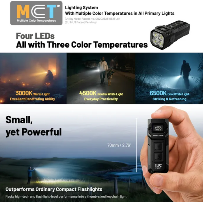 Nitecore Tup 1200 Lumen Rechargeable Edc Flashlight Blue