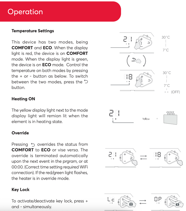 Nobo Wi-Fi Wifi Slimline Panel Heater 1000W