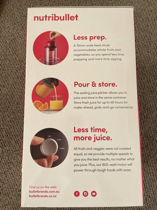 Nutri bullet / NutriBullet Bullet 800W Juicer NBJ07100 - LX2001 - Homewares, Outdoor, Phone Accessories, Cases, Speakers, Headphones + More -