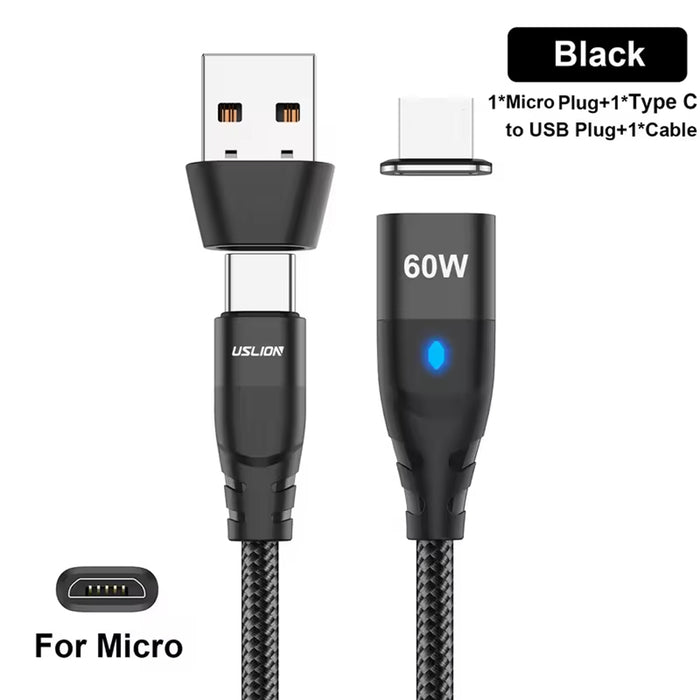 Automatic Vision Replacement Magnetic Usb-A To Usb-Micro Usb Cable