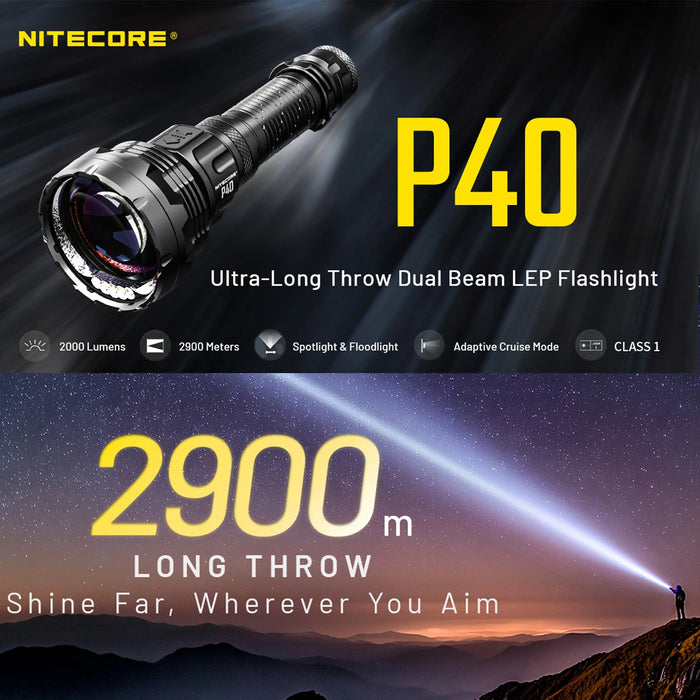 Nitecore P40 2000 Lumen Long Throw Torch