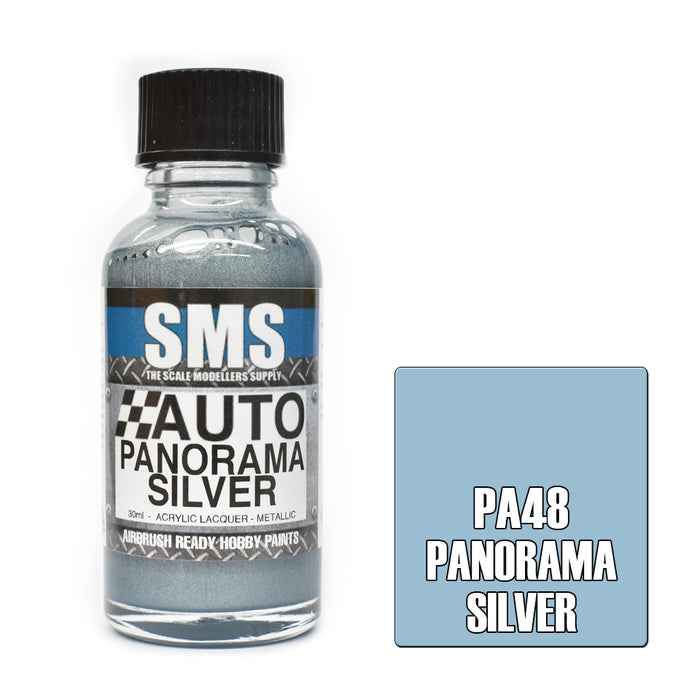 Sms Airbrush Paint Acrylic Lacquer Auto Colour Panorama Silver 30Ml