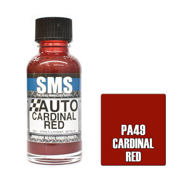 Sms Airbrush Paint Acrylic Lacquer Auto Colour Cardinal Red 30Ml