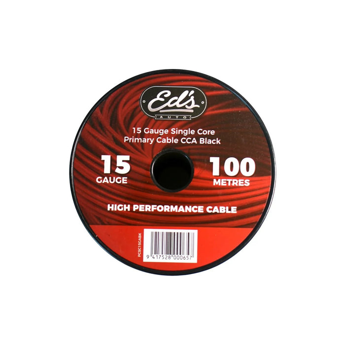Eds 15 Gauge Single Core Primary Cable Cca 100M Black - LX2001 - Homewares, Outdoor, Phone Accessories, Cases, Speakers, Headphones + More -