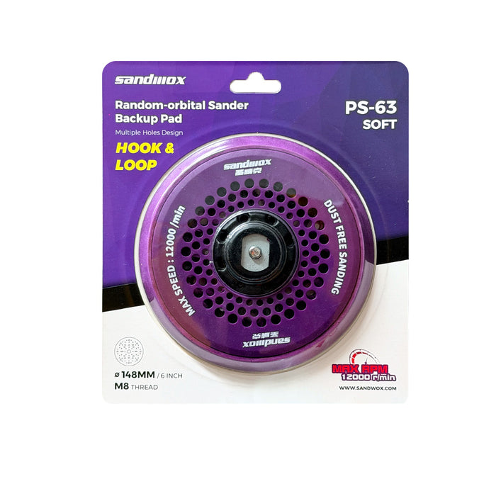 Sandwox 6" Purple Backing Pad For Sx653 Soft