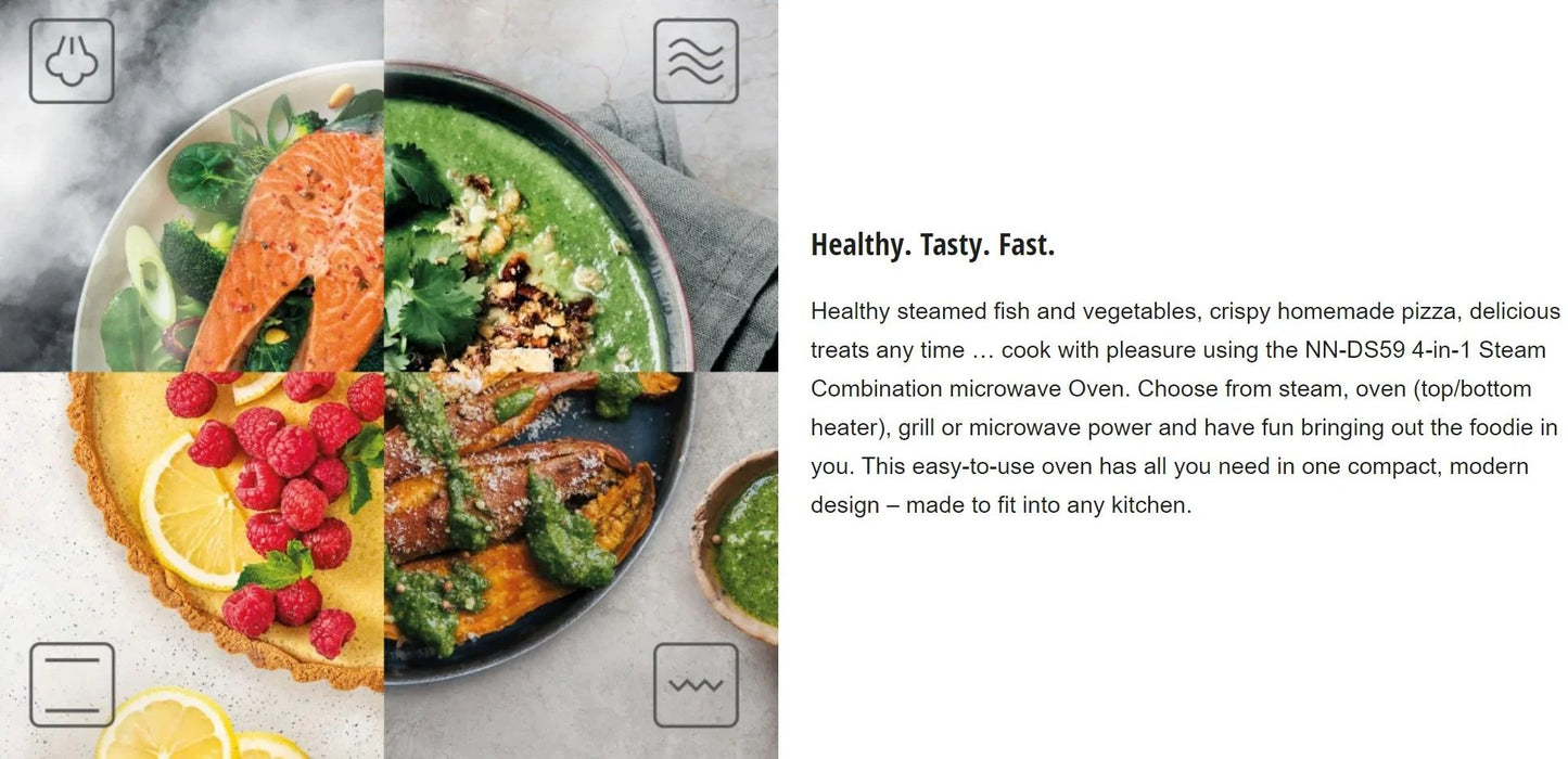 Panasonic 27L Combination Flatbed Inverter 1000W Microwave - Black NN-DS59NBQPQ - LX2001 - Homewares, Outdoor, Phone Accessories, Cases, Speakers, Headphones + More -