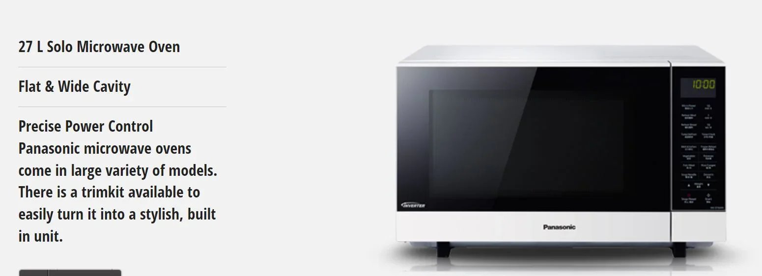 Panasonic 27L Flatbed Inverter 1000W Microwave - White NN-SF564WQPQ - LX2001 - Homewares, Outdoor, Phone Accessories, Cases, Speakers, Headphones + More -