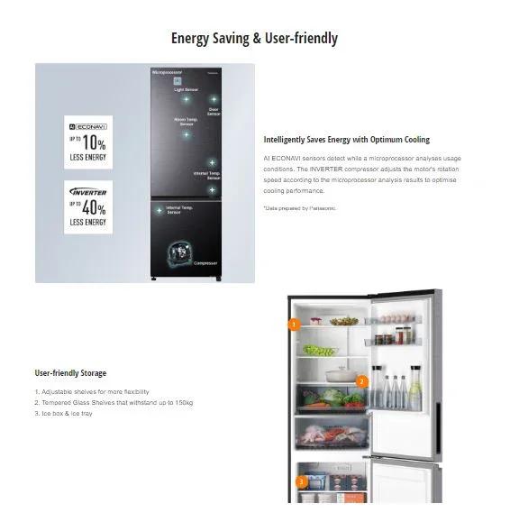 Panasonic 332L Bottom Mount Fridge Freezer - Stainless Steel (NR-BV361BPSA) - LX2001 - Homewares, Outdoor, Phone Accessories, Cases, Speakers, Headphones + More -