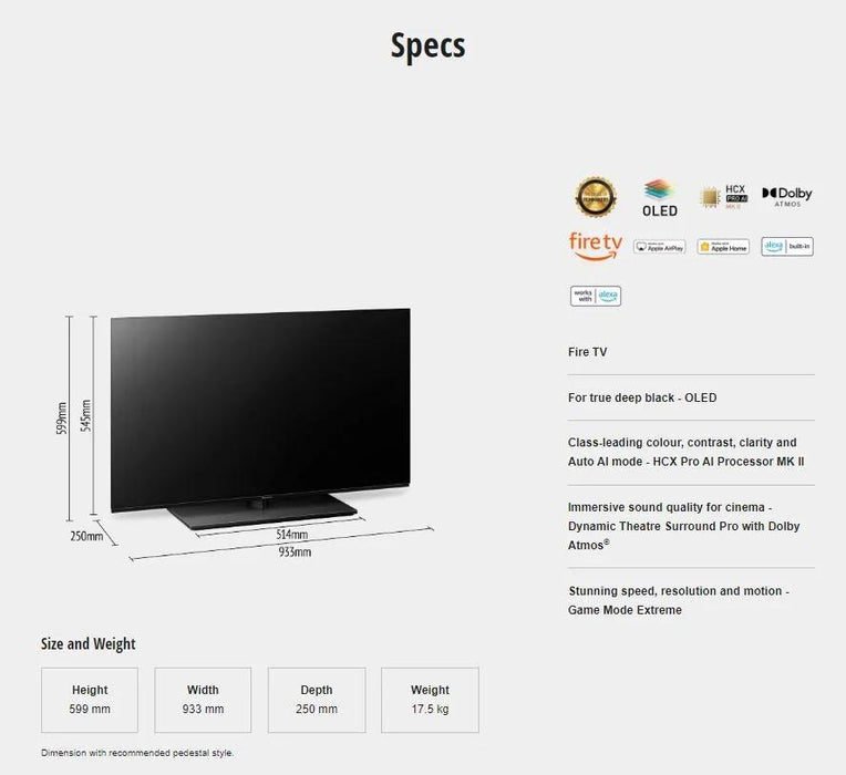 Panasonic 42" Z85 Smart 4K OLED TV (2024) with Fire OS - LX2001 - Homewares, Outdoor, Phone Accessories, Cases, Speakers, Headphones + More -