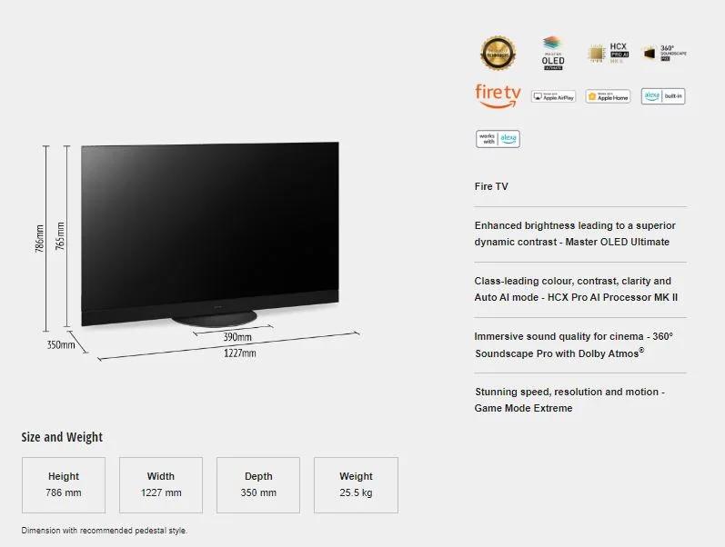 Panasonic 55" Z95 Smart 4K OLED TV (2024) with Fire OS - LX2001 - Homewares, Outdoor, Phone Accessories, Cases, Speakers, Headphones + More -
