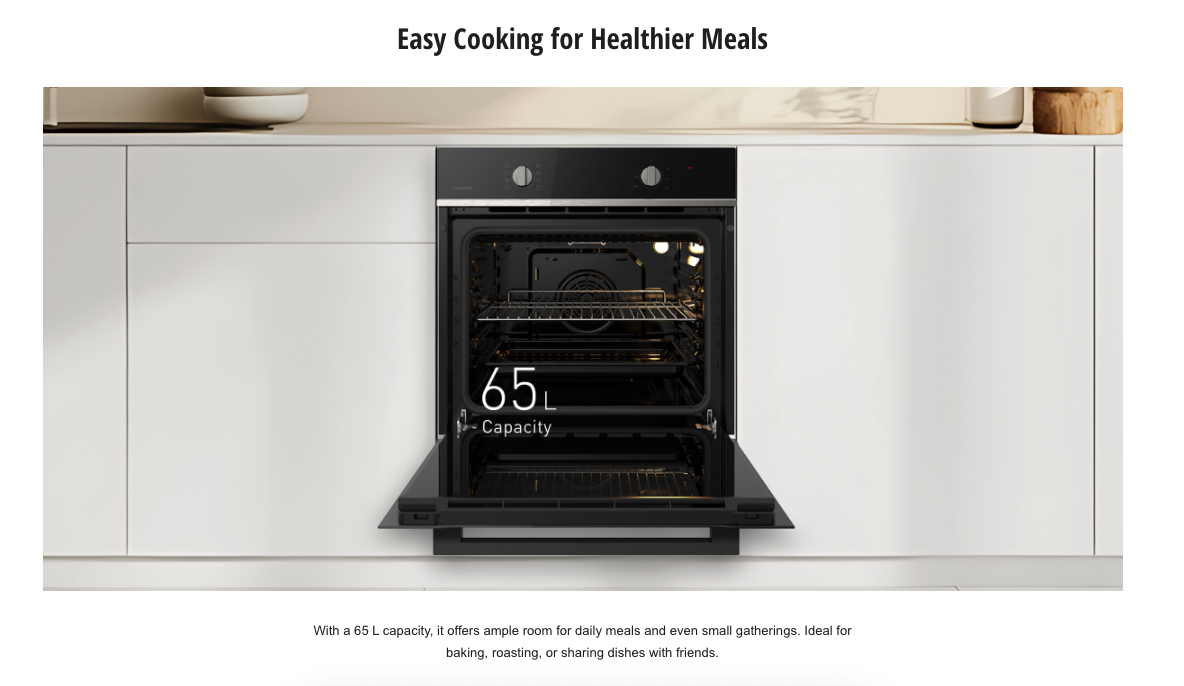 Panasonic 60cm Built-In Oven - Black HL-FD61BSJPQ