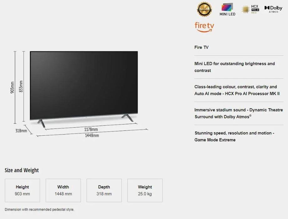 Panasonic 65" W95A Smart 4K Mini-LED TV (2024) with Fire OS - LX2001 - Homewares, Outdoor, Phone Accessories, Cases, Speakers, Headphones + More -