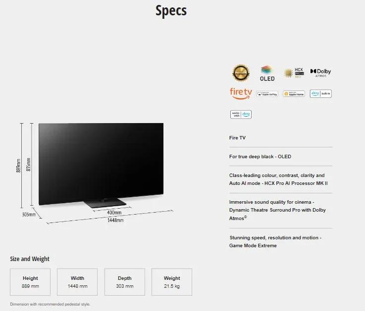 Panasonic 65" inch Z85 OLED 4K HDR Smart TV with Fire OS - LX2001 - Homewares, Outdoor, Phone Accessories, Cases, Speakers, Headphones + More -