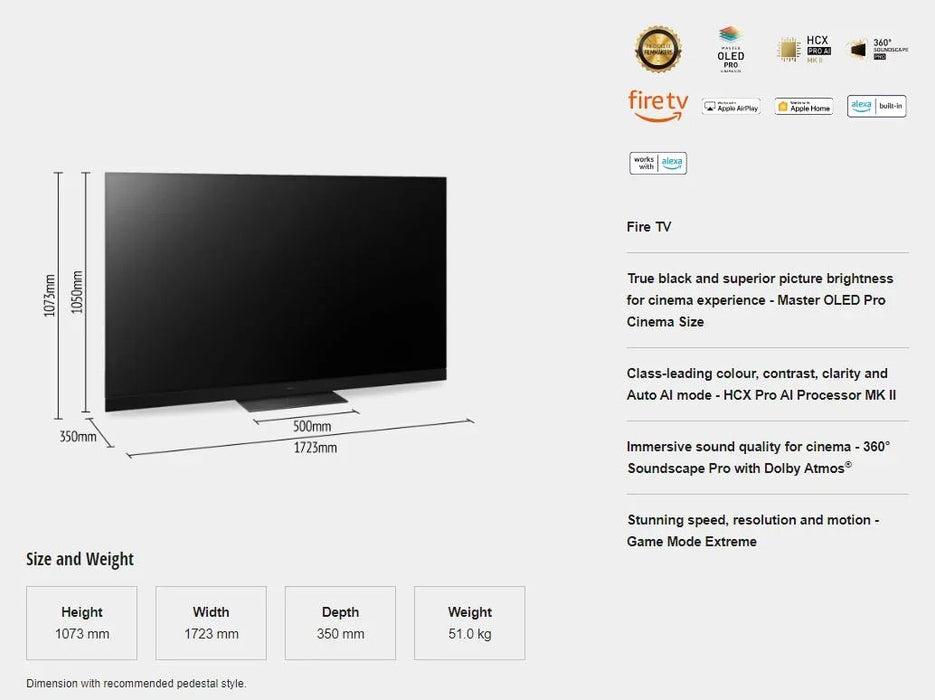 Panasonic 77" Z93 Smart 4K OLED TV (2024) with Fire OS - LX2001 - Homewares, Outdoor, Phone Accessories, Cases, Speakers, Headphones + More -