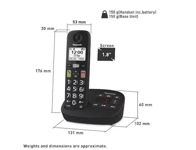 Panasonic Cordless Phone with Large Button - LX2001 - Homewares, Outdoor, Phone Accessories, Cases, Speakers, Headphones + More -
