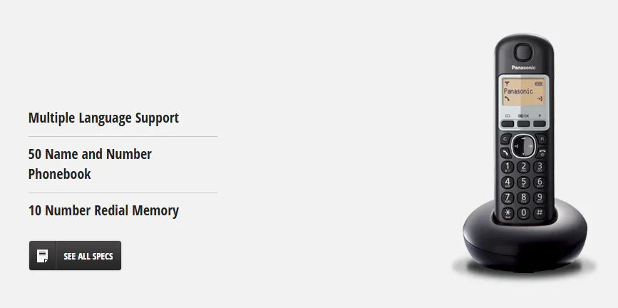 Panasonic Cordless Telephone KX-TGB210NZB Black - LX2001 - Homewares, Outdoor, Phone Accessories, Cases, Speakers, Headphones + More -