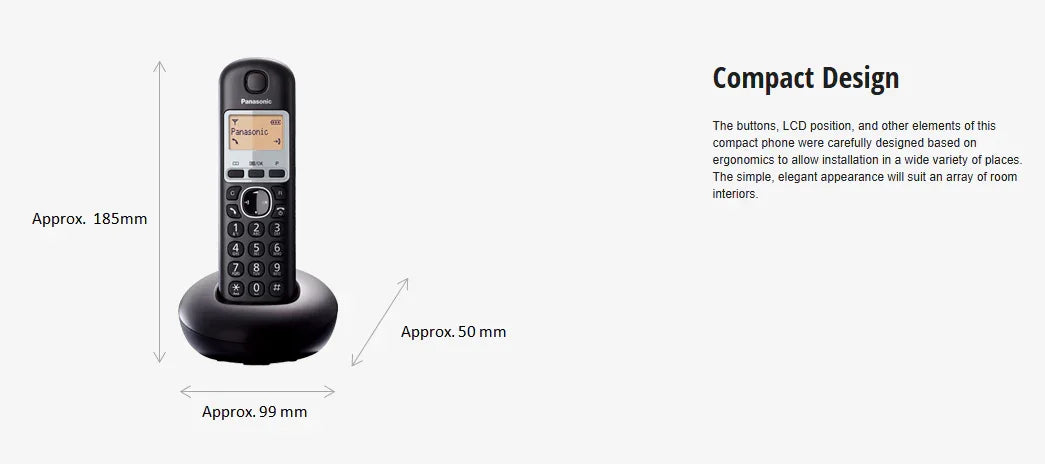 Panasonic Cordless Telephone KX-TGB210NZB Black - LX2001 - Homewares, Outdoor, Phone Accessories, Cases, Speakers, Headphones + More -