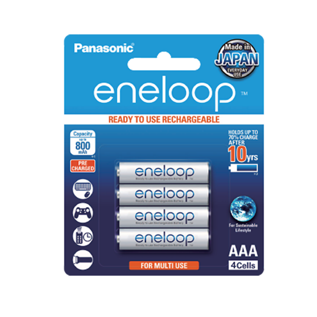 Panasonic Eneloop NiMH Rechargeable Batteries AAA 4pk