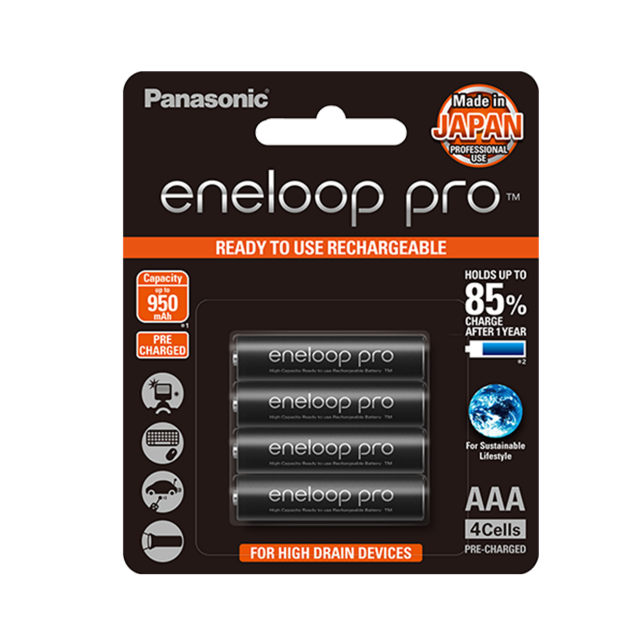 Panasonic Eneloop PRO AAA 4 Pack 950mAh Rechargeable Battery