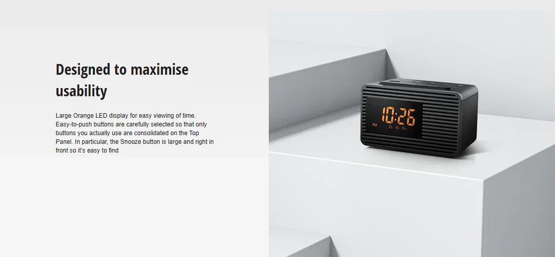 Panasonic RC-800 FM Clock Radio - Black - LX2001 - Homewares, Outdoor, Phone Accessories, Cases, Speakers, Headphones + More -