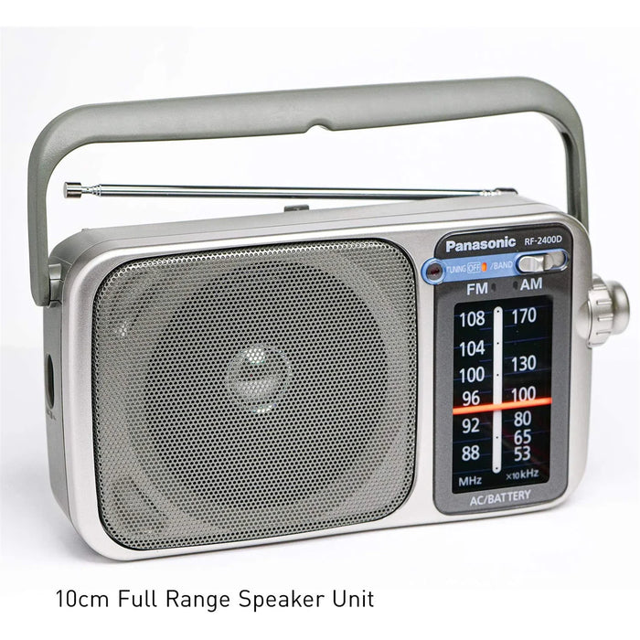 Panasonic RF-2400 Portable AM/FM Radio - Silver - LX2001 - Homewares, Outdoor, Phone Accessories, Cases, Speakers, Headphones + More -