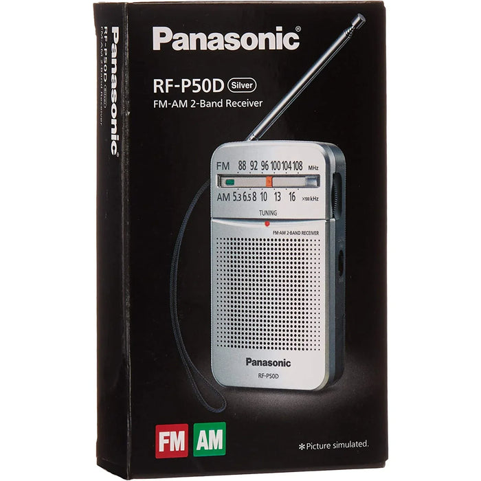 Panasonic RF-P50 Portable FM Radio - Silver - LX2001 - Homewares, Outdoor, Phone Accessories, Cases, Speakers, Headphones + More -