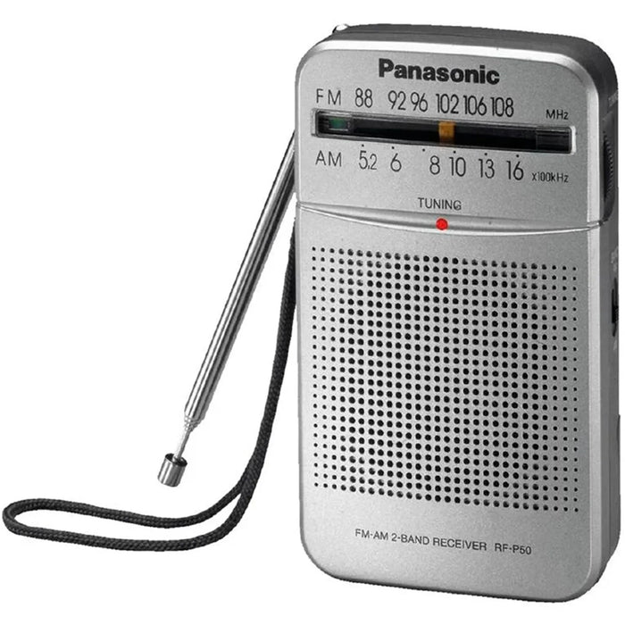 Panasonic RF-P50 Portable FM Radio - Silver - LX2001 - Homewares, Outdoor, Phone Accessories, Cases, Speakers, Headphones + More -