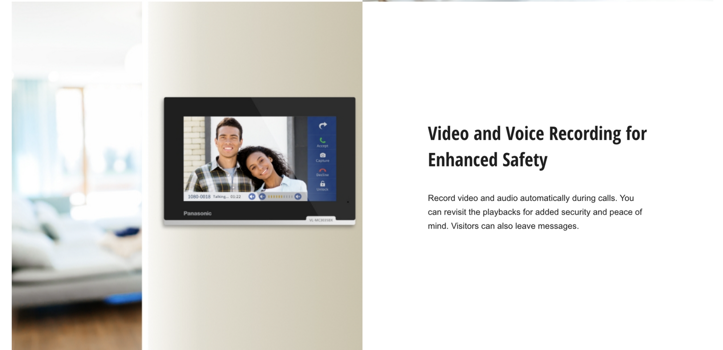 Panasonic VL-SC3235WX IP Video Intercom Kit Monitor + Doorstation Doorbell White