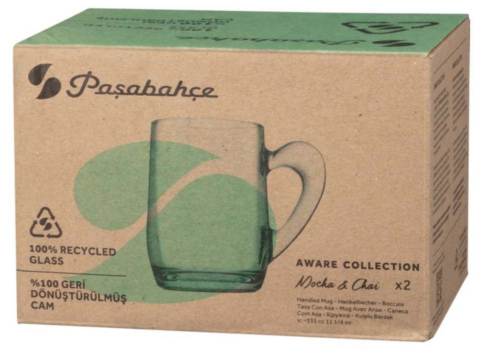 Pasabahce Glass Aware MocKa & Chai Mug 335ml - Set 2