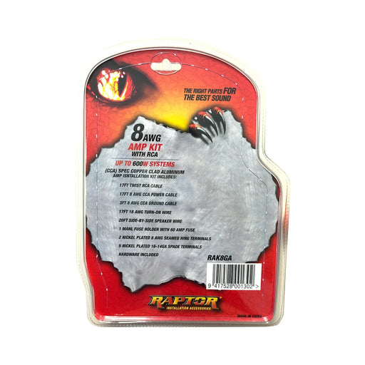 Raptor Amplifier Kit 8Ga - Mini Anl Up To 600W Rms Amplifier - LX2001 - Homewares, Outdoor, Phone Accessories, Cases, Speakers, Headphones + More -