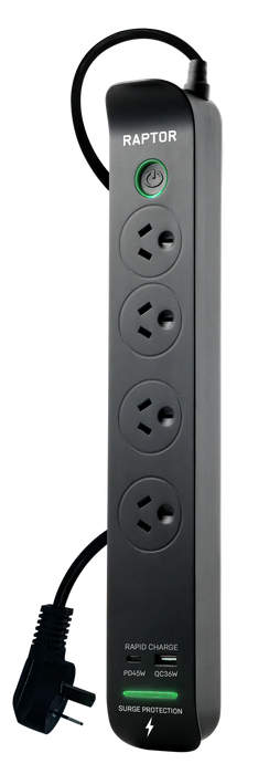 Jackson Raptor 4 Outlet Slimline 45W Pd Powerboard - LX2001 - Homewares, Outdoor, Phone Accessories, Cases, Speakers, Headphones + More -