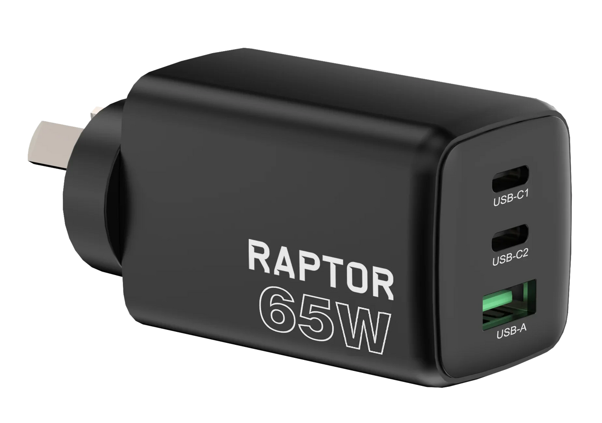 Jackson Raptor 65W Gan Charger 2X Usb-C 1X Usb-A Charging ... — LX2001 ...