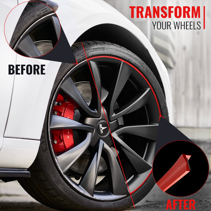 RIMiQ PROTECTiQ PRO Wheel Rim Curbing Protector - Red