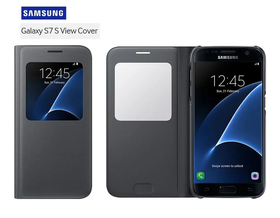 Samsung Galaxy S7 S View Flip Case - Black EF-CG930PBEGWW - LX2001 - Homewares, Outdoor, Phone Accessories, Cases, Speakers, Headphones + More -