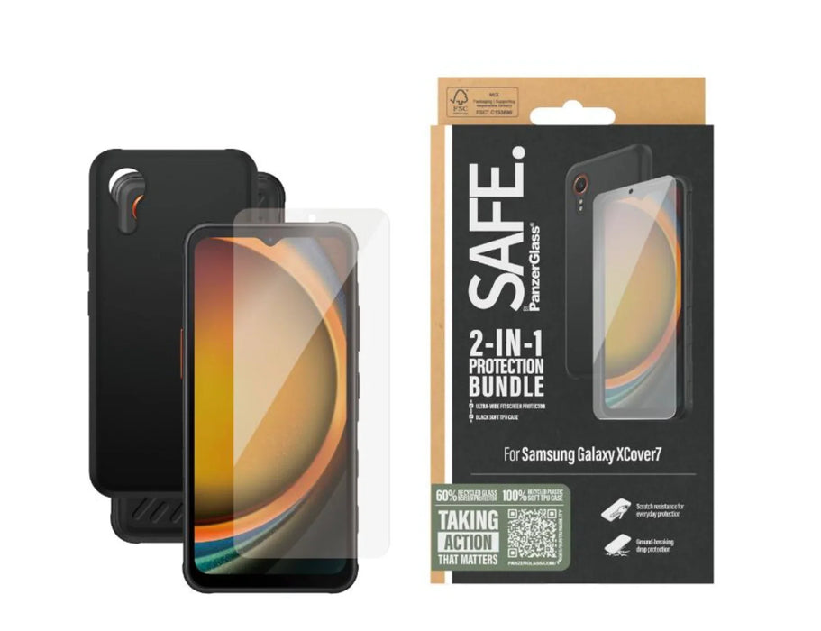 Safe by Panzer 2-in-1 Case Screen Protector Protection Bundle - Samsung XCover7 - LX2001 - Homewares, Outdoor, Phone Accessories, Cases, Speakers, Headphones + More -