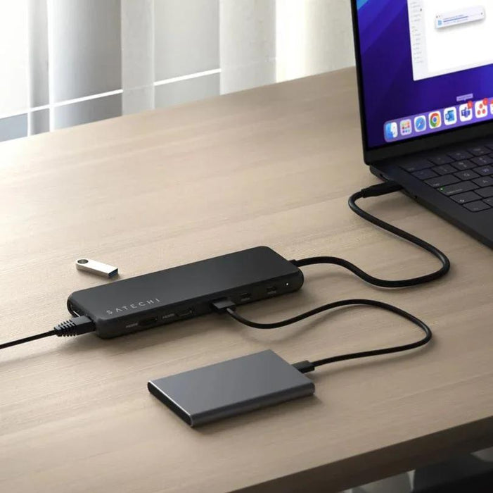 Satechi 13-in-1 USB-C Triple Display Multiport Adapter (Black) - LX2001 - Homewares, Outdoor, Phone Accessories, Cases, Speakers, Headphones + More -