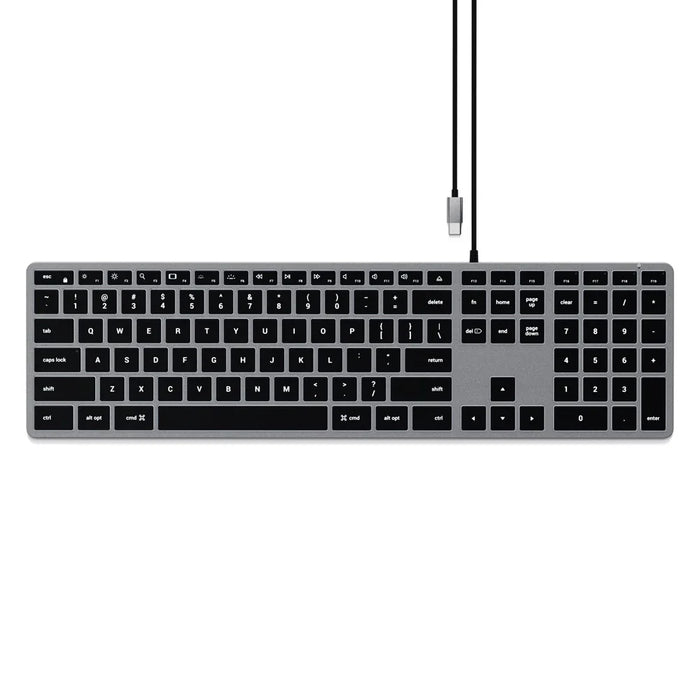 Satechi Slim W3 Wired Backlit Keyboard - Space Grey ST-UCSW3M 879961009083 - LX2001 - Homewares, Outdoor, Phone Accessories, Cases, Speakers, Headphones + More -