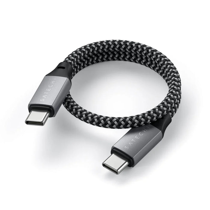Satechi USB-C to USB-C Short 25cm Cable - Space Grey ST-TCC10M 879961009014 - LX2001 - Homewares, Outdoor, Phone Accessories, Cases, Speakers, Headphones + More -