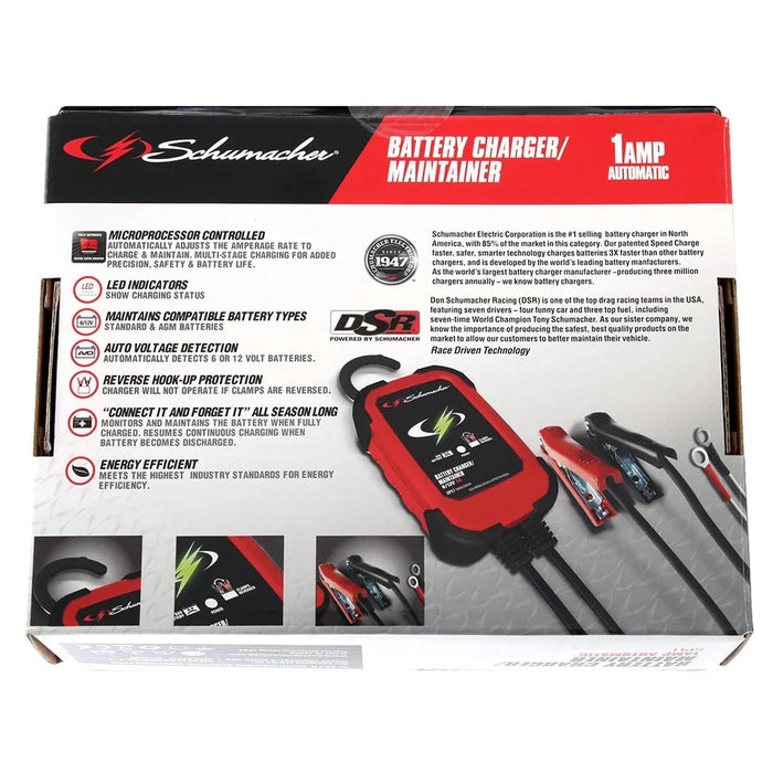 Schumacher Battery Charger 6-12V 1A AND Maintainer FOR AGM SLA GEL CELL SPI - LX2001 - Homewares, Outdoor, Phone Accessories, Cases, Speakers, Headphones + More -