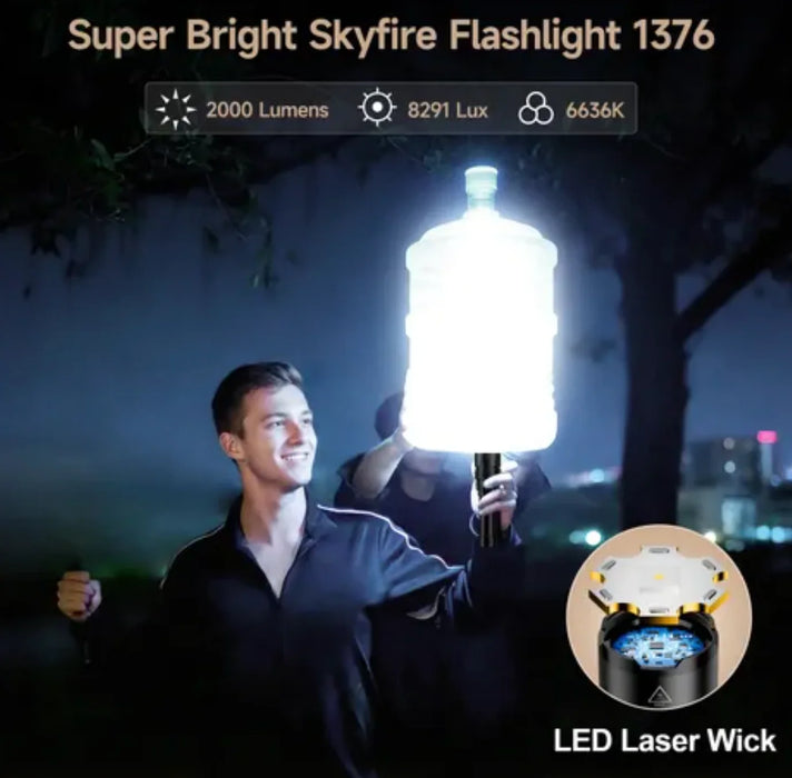 Skyfire 1376J Flashlight Torch Ip54 1387 Lumens Black