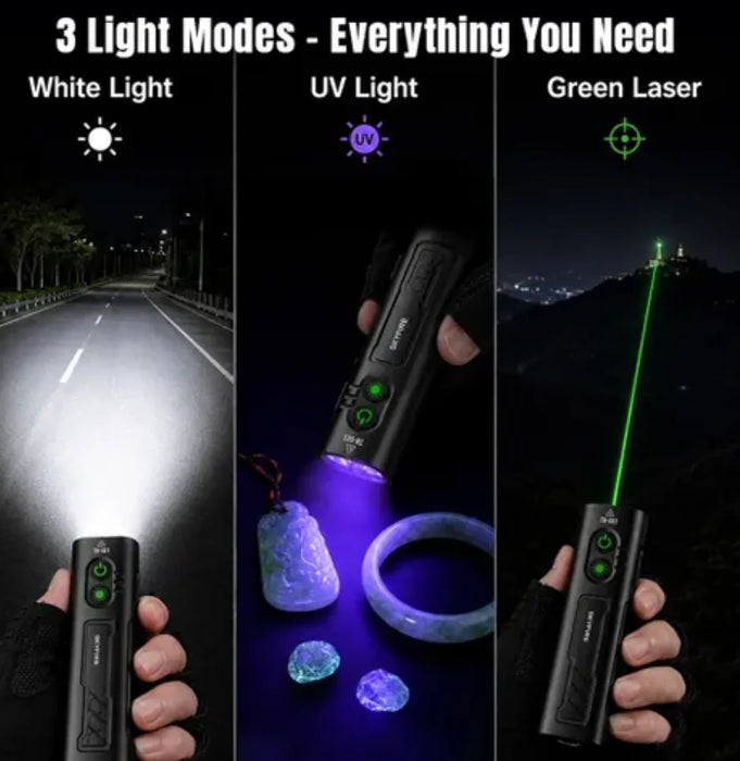 Skyfire 2024S Flashlight Torch Ip54 542 Lumens With Uv / Laser Pointer