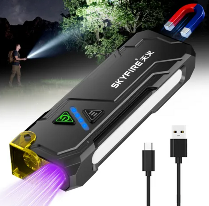 Skyfire 2191 Flashlight Torch Ip54 942 Lumens With Uv / Rgb