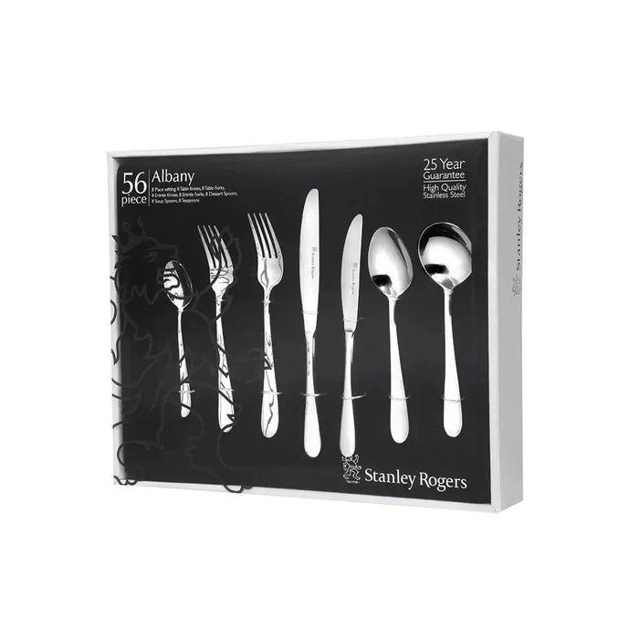 Stanley Rogers Albany 56 Piece Cutlery Set Knives Forks Spoons Teaspoons - LX2001 - Homewares, Outdoor, Phone Accessories, Cases, Speakers, Headphones + More -