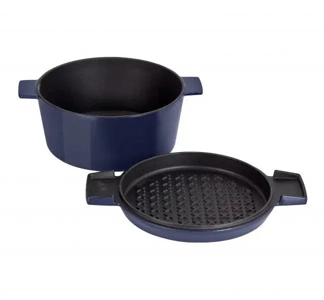 Stanley Rogers Cast Iron French Oven Mid Blue 24cm - LX2001 - Homewares, Outdoor, Phone Accessories, Cases, Speakers, Headphones + More -